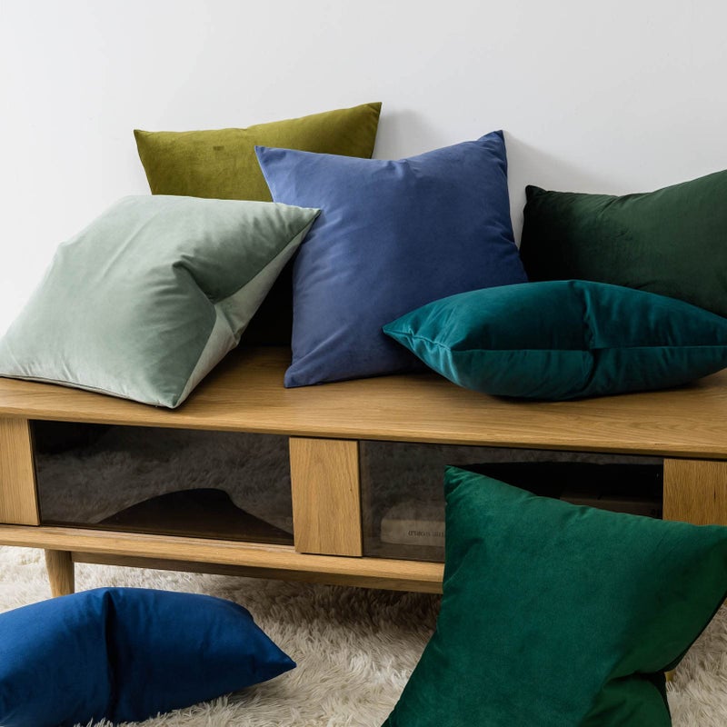 JUSPURBET Dark Green Throw Pillow Covers Set of 2 Decorative 26x26 Velvet Pillow Covers for Couch Sofa Bed Soft Cushion Covers Cases with Invisible Zipper for Living Room Home Decor - Image 5